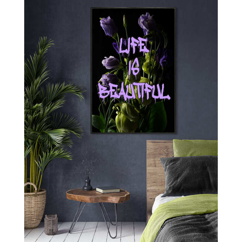 Life Is Beautiful Print, Black Framed, 60" H x 40" W