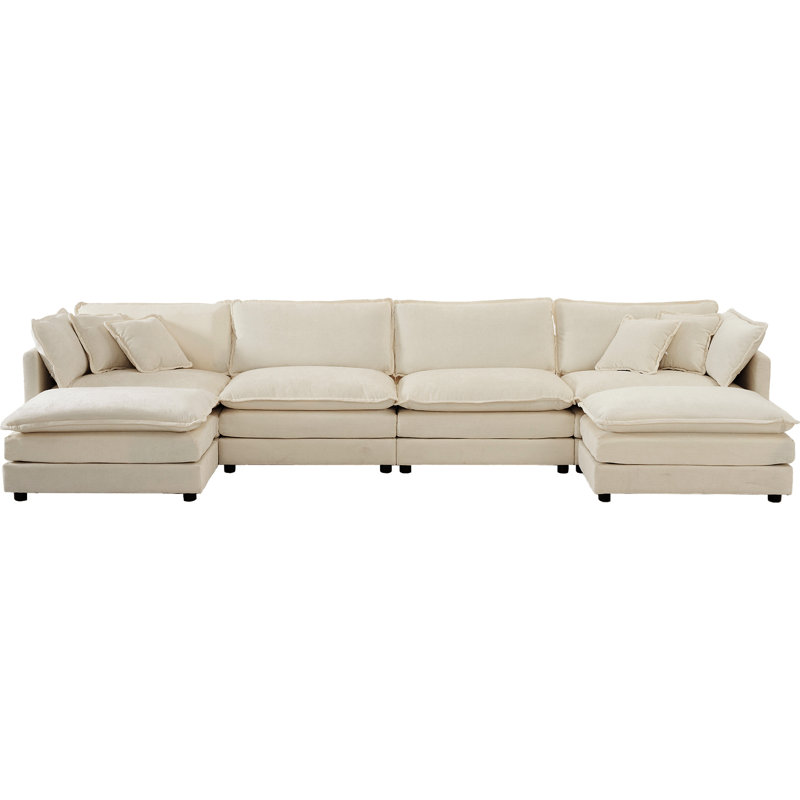 Modulaire en forme de U avec un niveau de confort élevé et des coussins modulaires confortables en mousse chenille