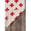 Tapis ivoire / rouge en laine tissé à plat à la main Topanga-37893458
