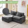 Arale 86'' Wide Comfy Cloud Couch Sectional Loveseat Sofa with Ottoman