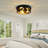 13'' Industrial Flush Mount Ceiling Light, Matte Black Metal Ceiling Fixture For Porch & Kitchen (Set of 2)-1933124267