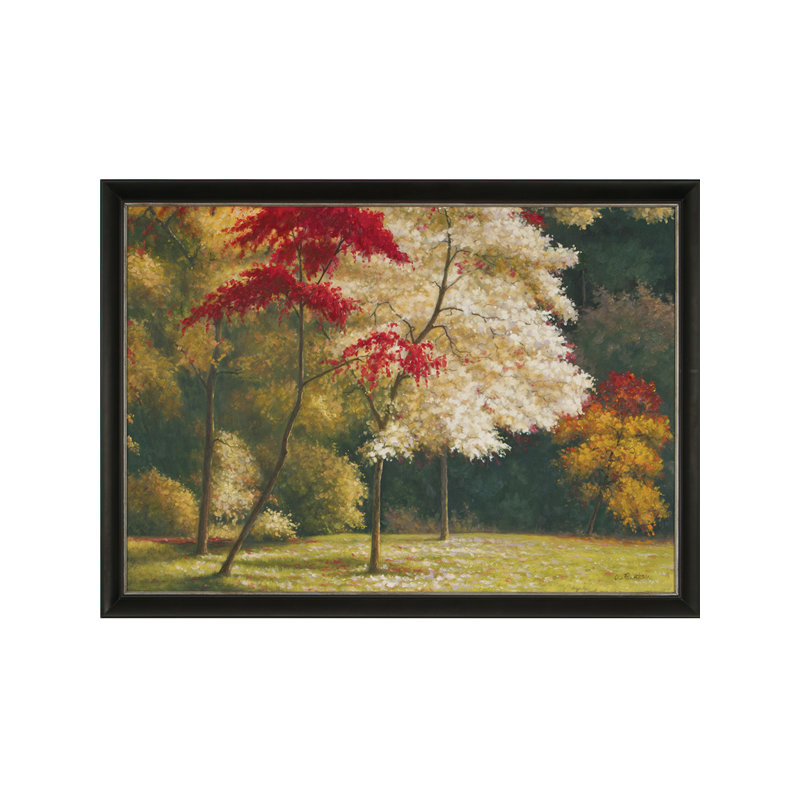 «Laced Leaves» par A.Benton - peinture encadrée