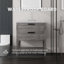 Meuble-lavabo autoportant avec comptoir en marbre de culture et fermeture en douceur-698655589