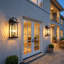 Lanterne murale d'extérieur noir 20 lumières H 20 "avec verre ondulé, résistant aux intempéries