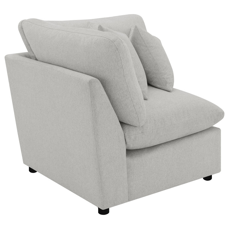 Fauteuil d'angle Gilverto, gris, Tissu gris