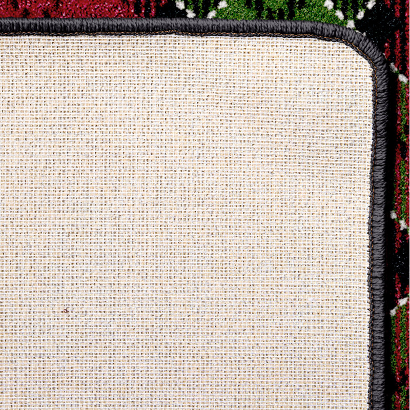Tapis à motif écossais Ligaya Christmas, Tapis de couloir 2 pi 1 po x 7 pi 8 po