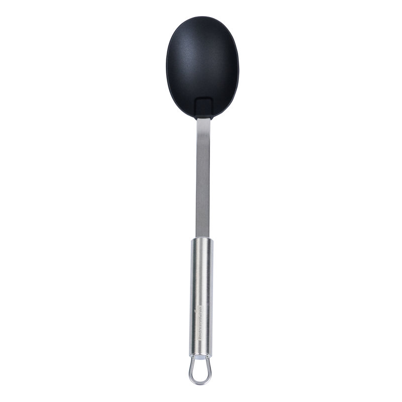 Cuillère de service en nylon résistante à la chaleur de 12,5 po - cuillère de cuisine standard allemande avec poignée en acier inoxydable, va au lave-vaisselle