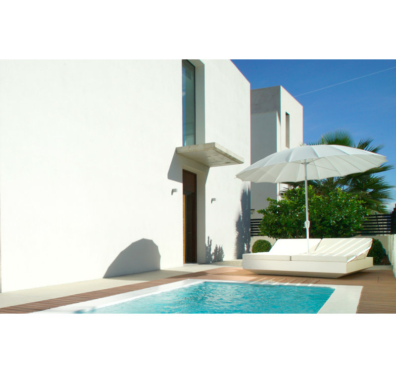 Vela - Square Daybed with 2 Reclining Backrests - 78.75"x78.75" - Basic, White