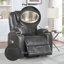 Fauteuil inclinable en cuir gris acier avec relevage et massage-1477619960