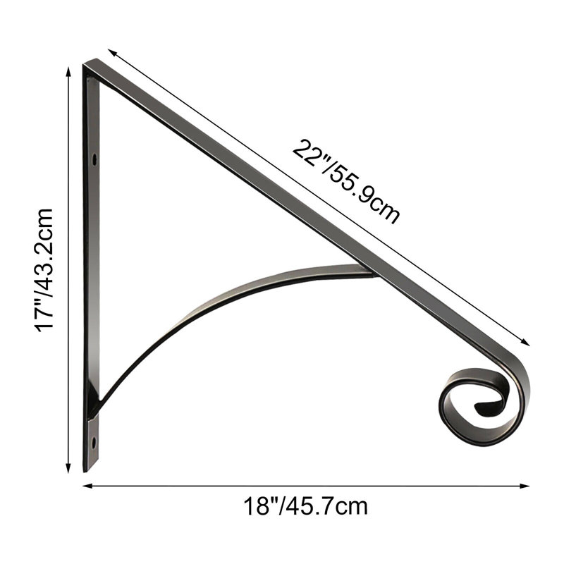 Wrought Iron Handrail, 17" x 22" x 2" 