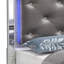 Lit sommier simple Verona avec tête de lit rembourrée, champagne argenté-909258211-908646022