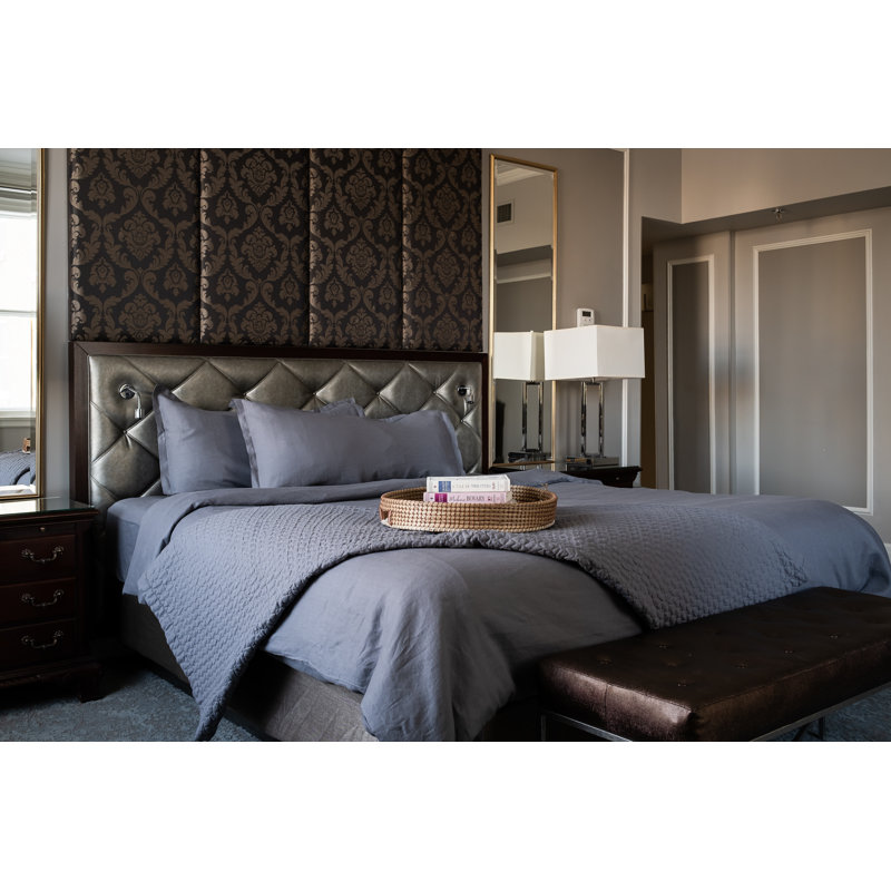 Ensemble de draps en lin, Double, Gris montagne rocheuse