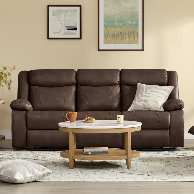 85.4'' Wide Manual  Reclining Sofa, Espresso
