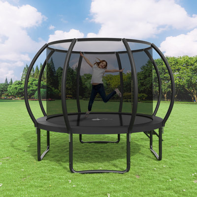 10 FT Kids Recreational Trampoline W/ Safety Enclosure – Indoor & Outdoor Use Blue