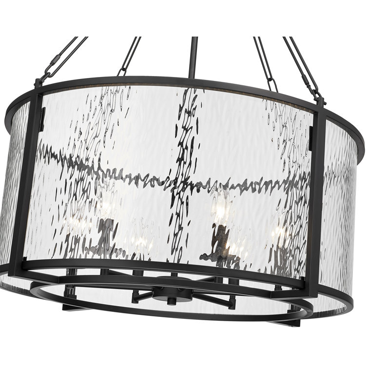 Luminaire suspendu tambour 6 lumières Sercay