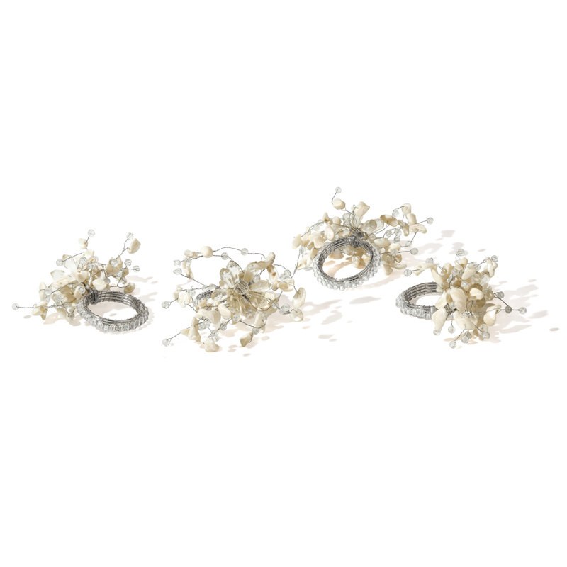 Ensemble de 4 rondelles de serviettes Opaline Bloom