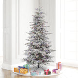 Sierra Flocked Fir Artificial Christmas Tree with Multicolored Light