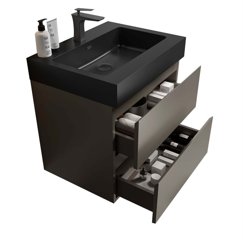 Meuble-lavabo mural avec évier Munsch Alice, Gris