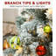 7.5ft Warm Lighted Artificial Christmas Tree With Snow & Metal Stand