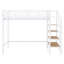 Lit mezzanine en métal avec tablette de rangement supérieure et échelle de rangement latérale-1407979263