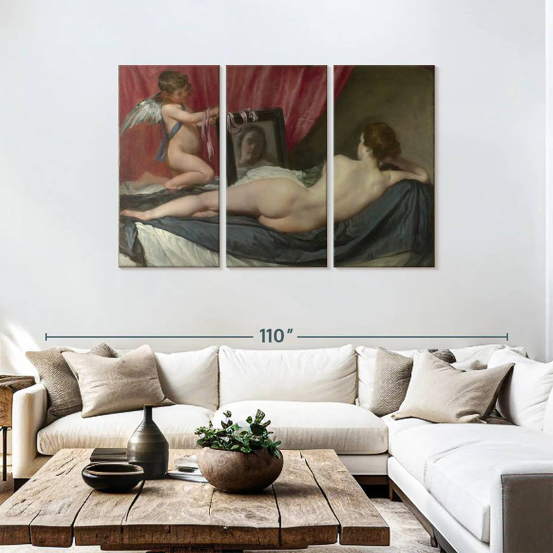 Hardie Venus à son miroir, H 48 po x l 74 po