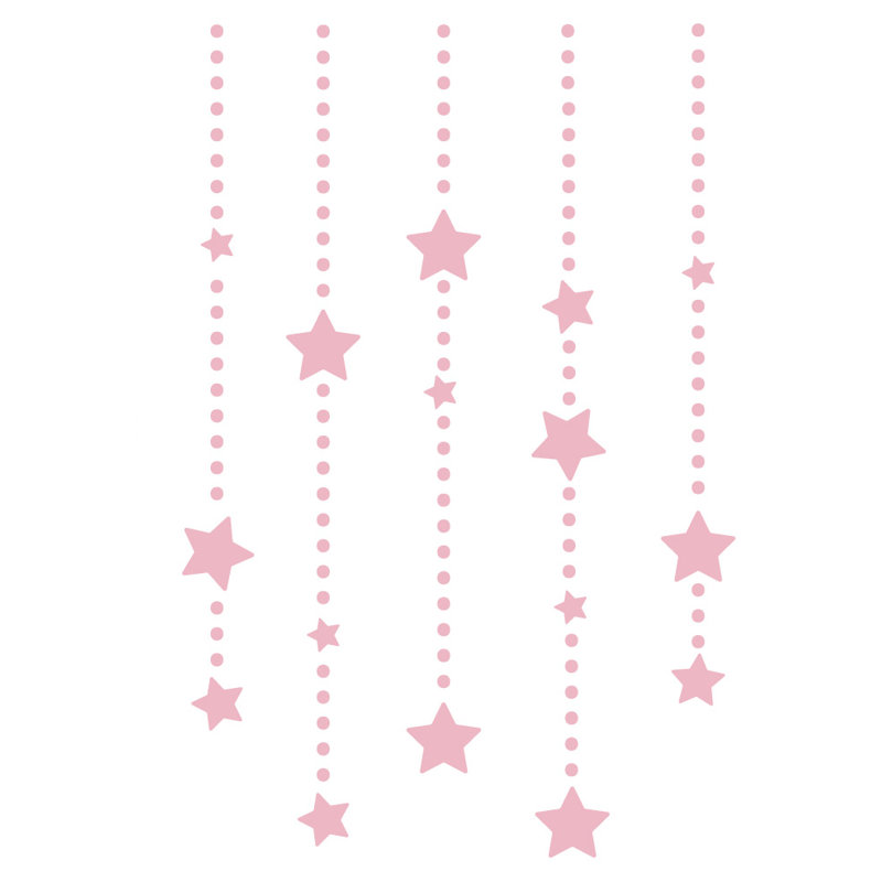 Décalcomanie murale étoile éléments suspendus, H 45 po x l 30 po x P 0,01 po, Rose œillet