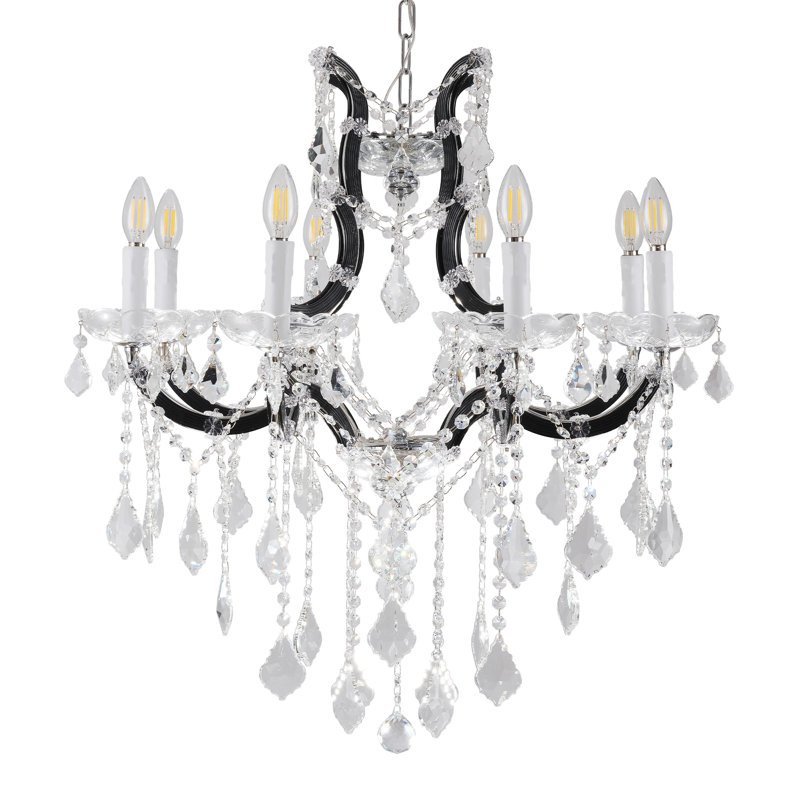 Lustre en cristal de style bougie Keagyn