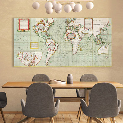 Nova & Accuratissima Totius Terrarum Orbis Tabula Nautica, 1707 by Samuel Thornton - Art Prints on Canvas