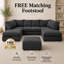 5 Seater Corduroy Corner Sofa -175015334