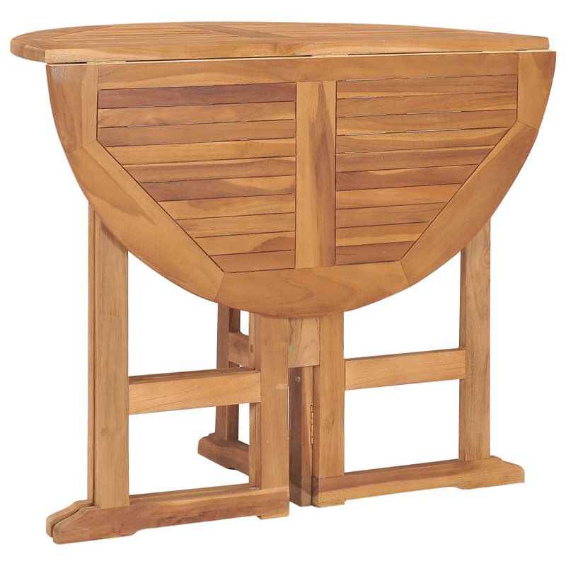 Round 4 - Person Teak Dining Set, 35.43" L x 35.43" W x 29.13" H