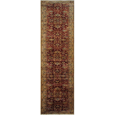Agra One-of-a-Kind Runner 2'7" X 16'5" New Age Runner Wool Area Rug Red/Beige/Blue