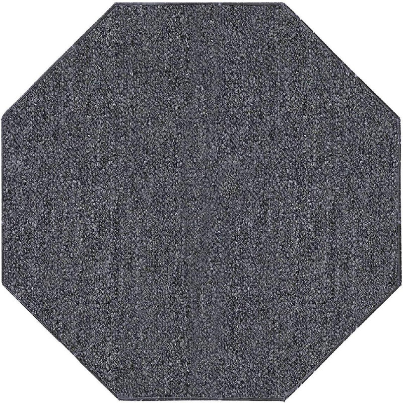 Tapis uni gris tissé à la machine, Octogone 9 pi