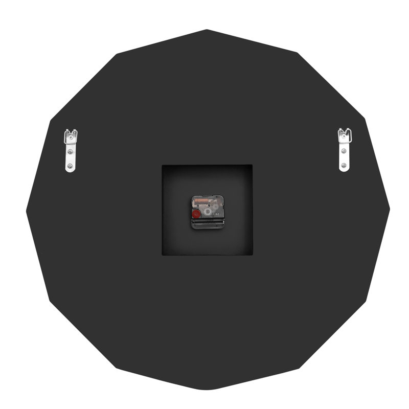 Azuriah Glass Mirrored Wall Clock 58x60cm Polygon