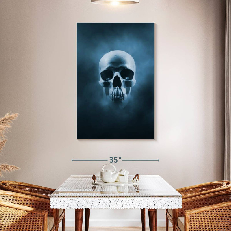 Hitzel Blue Skull, 48" H x 32" W