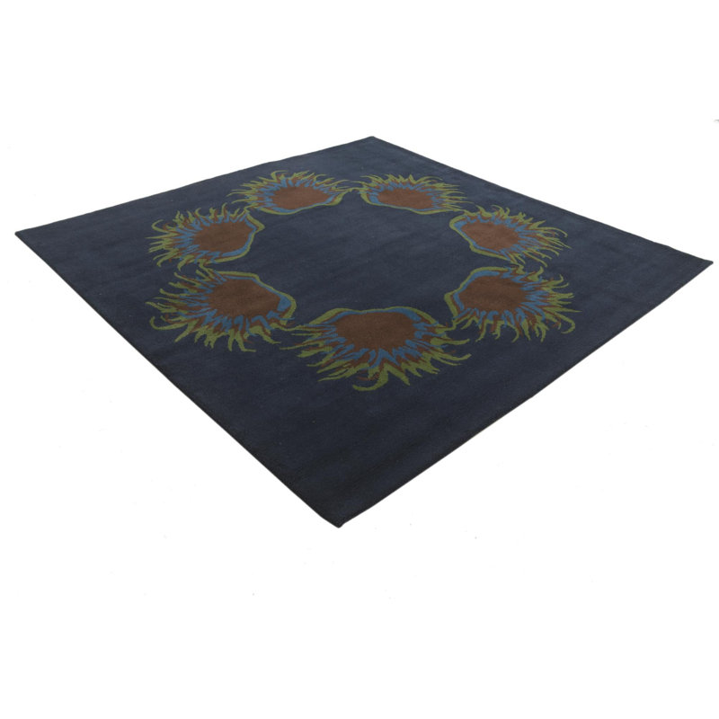Tapis carré bleu marine Myrick