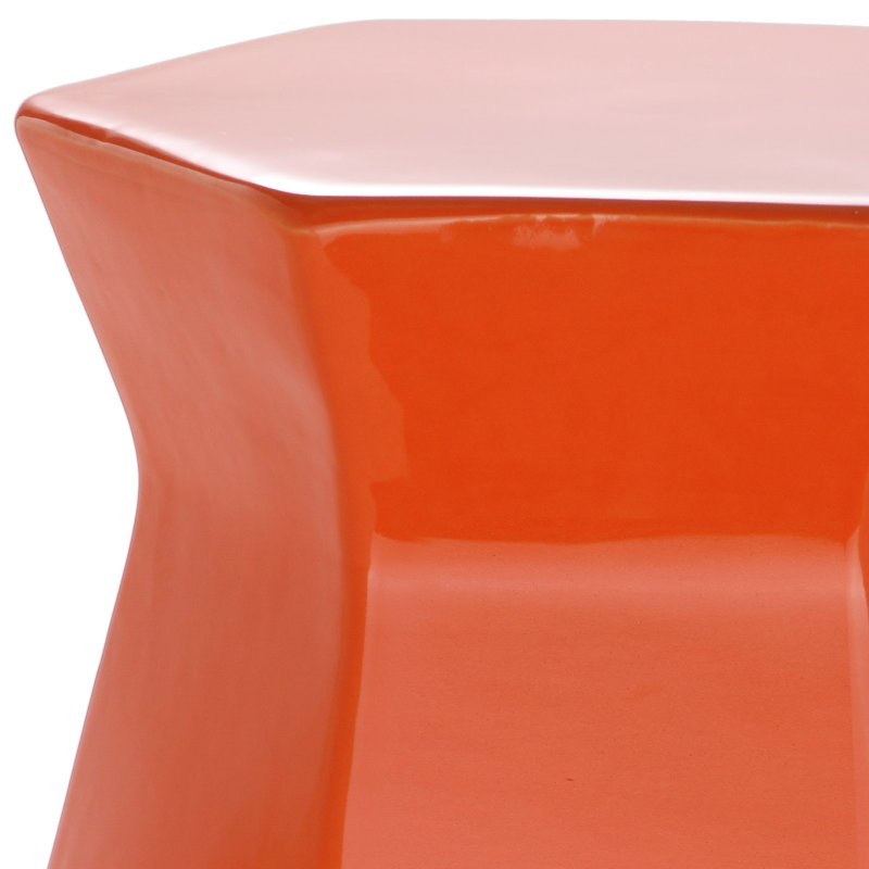 Tabouret de jardin en céramique Debrorah, Orange