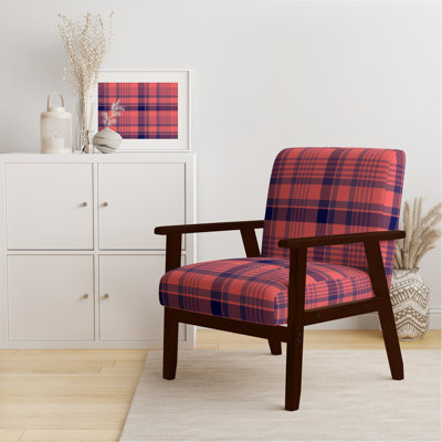 Fauteuil d'appoint rembourré à motif Blue Tartan