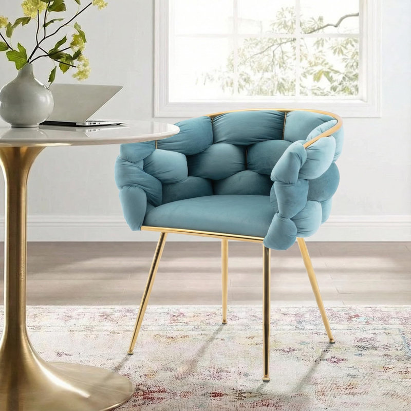 Chaise d'appoint moderne en velours Modern, Bleu