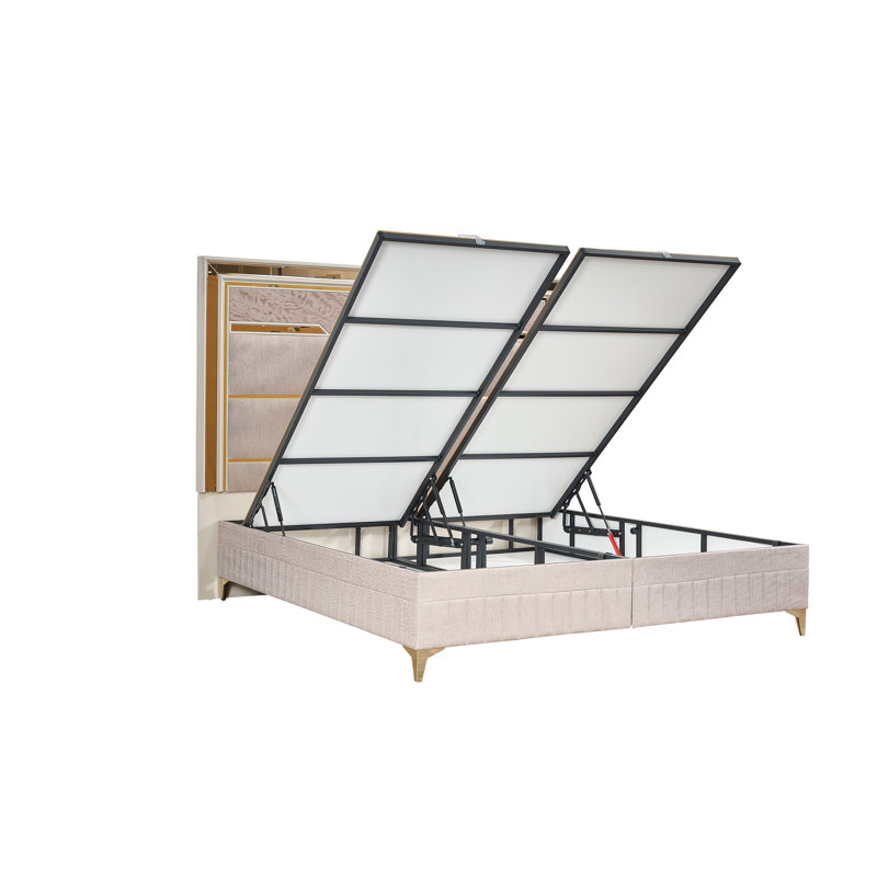 Ensemble de chambre à coucher 4 pièces Sharada, Grand, 4 Pcs: Mirror, Bed, Dresser, Nightstand