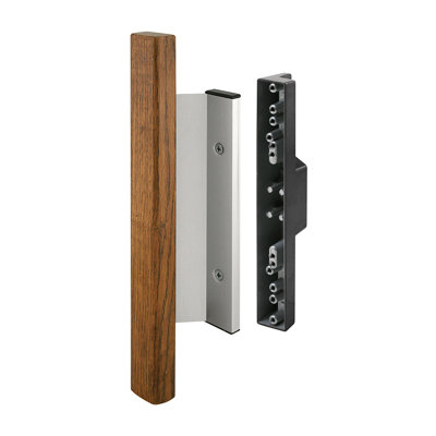 FHC C1019 Diecast Aluminum - Sliding Door Handle Set With Hard Wood Handle