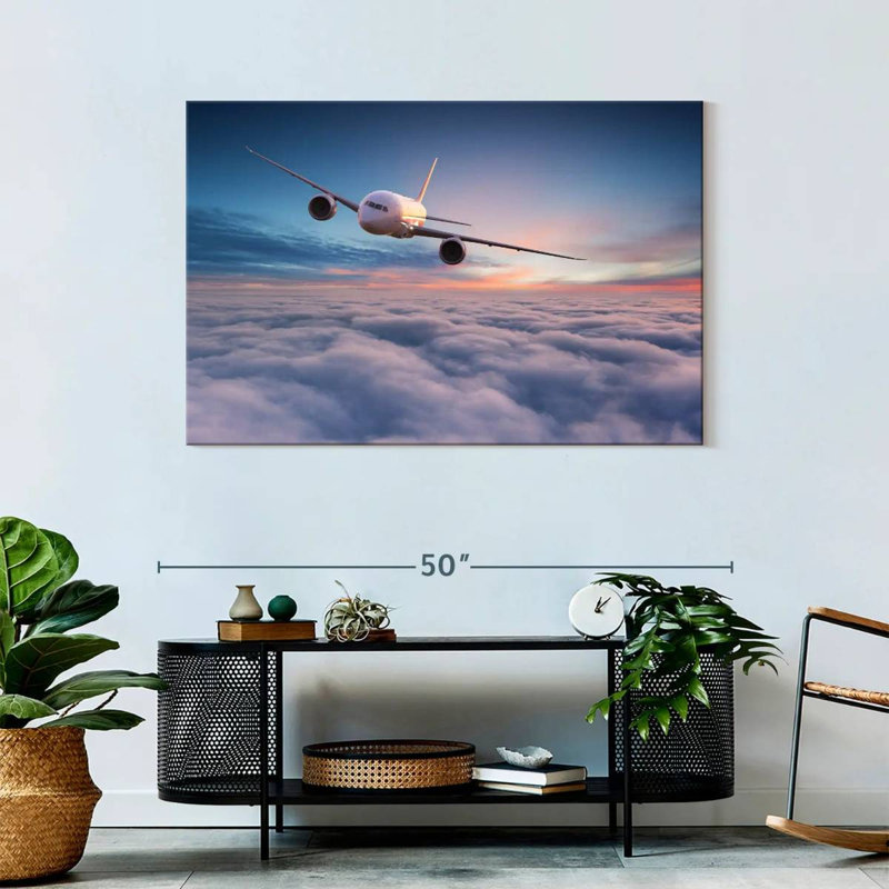 Mehar Approaching Airplane, 30" H x 45" W