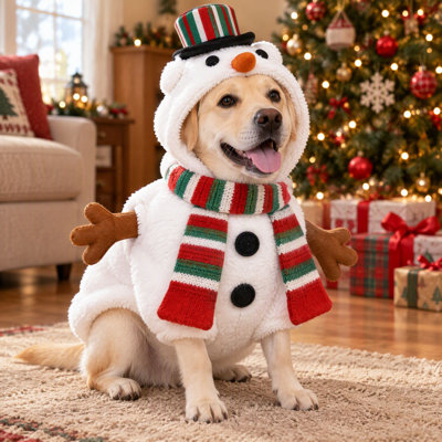 Dog Christmas Snowman