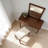 Red Oak Solid Wood Bedroom Vanity Stool-1271851316