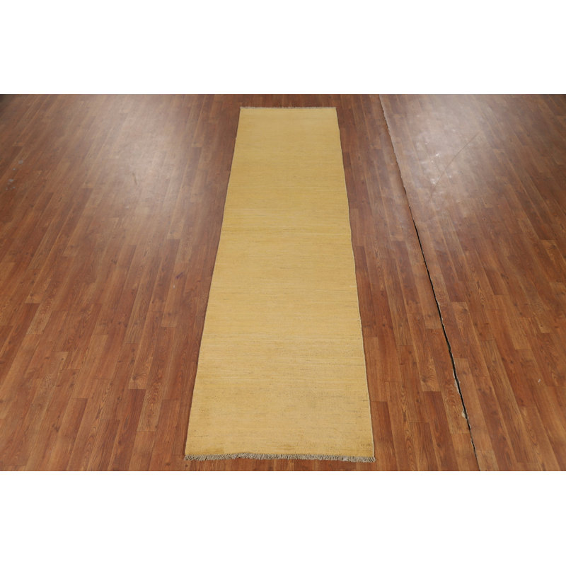 Tapis de couloir jaune moderne Gabbeh 3 x 10