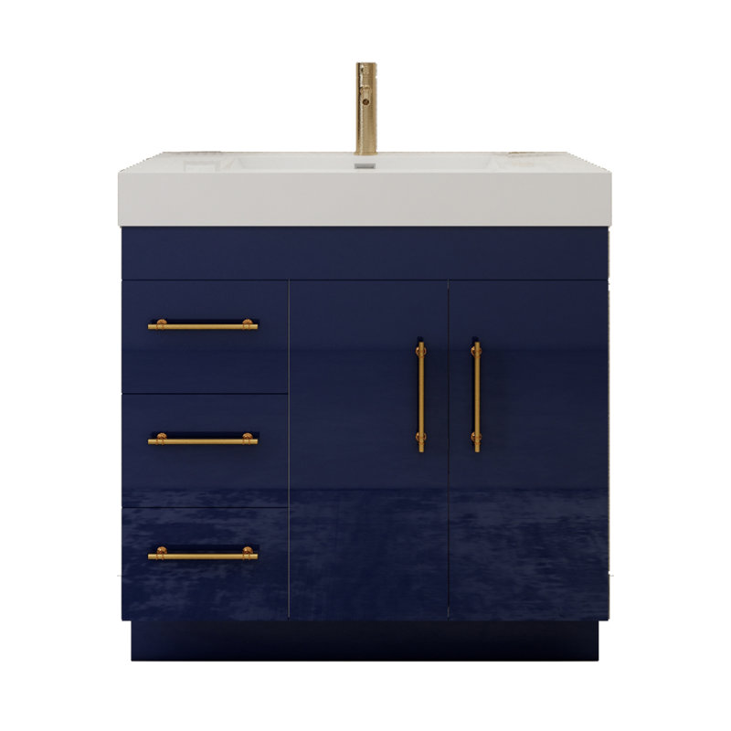 36" Single Bathroom Vanity Set, Night Blue