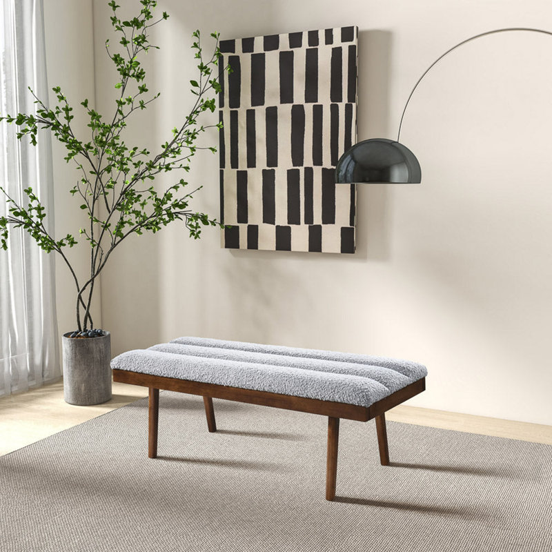Light Grey Boucle Bench
