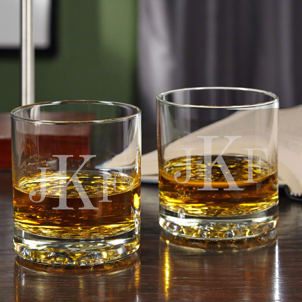 Personalized Buckman Whiskey Glasses, Set of 4