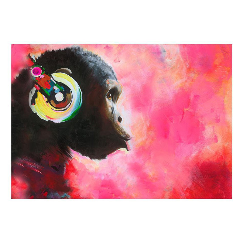 Adhésif mural musique singe pelez et collez, L 77 po x L 55 po