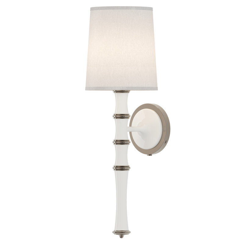 Applique murale à bras Kane, Blanc Ascot, Marguerite / argent