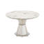 Table de salle à manger ronde en marbre de 47 po, table de cuisine moderne avec plateau en faux marbre ultrabrillant et base en acier inoxydable pour la salle à manger, cuisine (argent, blanc)-782544796